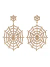 Eye Candy La Women's Luxe Charlotte 18k Goldplated & Cubic Zirconia Web Drop Earrings In Brass