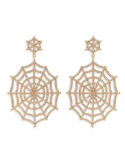 Eye Candy La Women's Luxe Charlotte 18k Goldplated & Cubic Zirconia Web Drop Earrings In Brass