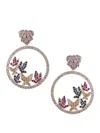 Eye Candy La Women's Luxe Collection 14k Gold-plated Brass & Cubic Zirconia Butterfly Hoop Earrings