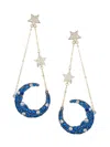 Eye Candy La Women's Luxe Collection 14k Goldplated Brass & Cubic Zirconia Star & Moon Drop Earrings