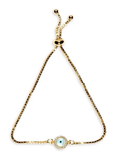 Eye Candy La Women's Luxe Collection 18k Gold-plated Brass & Cubic Zirconia Evil Eye Charm Bracelet