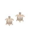 Eye Candy La Women's Luxe Collection 18k Gold-plated Brass & Cubic Zirconia Tortoise Stud Earrings