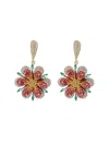 Eye Candy La Women's Luxe Collection 18k-goldplated Brass & Multicolored Cubic Zirconia Flower Drop Earrings