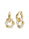Eye Candy La Women's Luxe Collection Gabriella Goldtone & Simulated Pearl Earrings In Brass