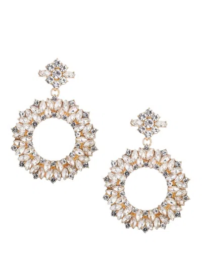 Eye Candy La Women's Luxe Collection Goldplated Brass & Glass Crystal Hoop Drop Earrings