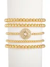 Eye Candy La Women's Luxe Collection Northstar Set Of 5 18k Goldplated Brass & Cubic Zirconia Beaded Stretch Brac
