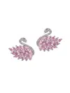 Eye Candy La Women's Luxe Collection Rhodium-plated Brass & Cubic Zirconia Swan Stud Earrings