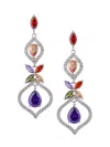Eye Candy La Women's Luxe Collection Royal 18k-goldplated Brass & Multicolored Cubic Zirconia Drop Earrings