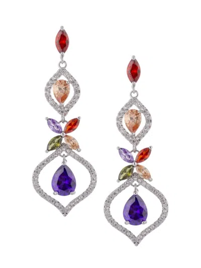 Eye Candy La Women's Luxe Collection Royal 18k-goldplated Brass & Multicolored Cubic Zirconia Drop Earrings
