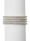 Eye Candy La Women's Luxe Collection Set Of 4 Rhodium-plated Brass & Beaded Stretch Bracelets