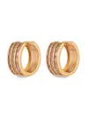 Eye Candy La Women's Luxe Daphne Goldtone & Cubic Zirconia Cuff Earrings In Pink