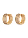 Eye Candy La Women's Luxe Daphne Goldtone & Cubic Zirconia Cuff Earrings In Yellow