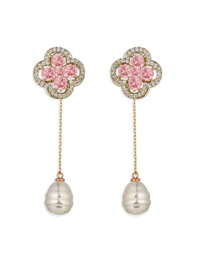 Eye Candy La Women's Luxe Deoborah 18k Goldplated & Cubic Zirconia Dangle Earrings In Brass