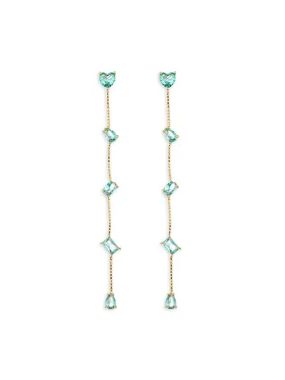 Eye Candy La Women's Luxe Dina Goldtone & Cubic Zirconia Drop Earrings In Metal