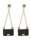 Eye Candy La Luxe Collection Cz Ella Statement Earrings In Black