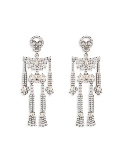 Eye Candy La The Luxe Collection Cz Riley Skull Earrings In Brass