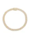 Eye Candy La Women's Luxe Gianna 18k Goldplated & Cubic Zirconia Collar Necklace In Gold