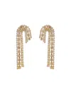 Eye Candy La Women's Luxe Goldtone & Cubic Zirconia Candy Cane Drop Earrings In Brass
