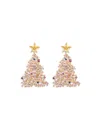 EYE CANDY LA WOMEN'S LUXE GOLDTONE & CUBIC ZIRCONIA CHRISTMAS TREE DROP EARRINGS