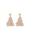 Eye Candy La Women's Luxe Goldtone & Cubic Zirconia Christmas Tree Drop Earrings In Brass