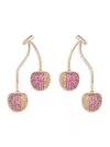 Eye Candy La The Luxe Collection Cz Drop Earrings In Yellow Gold Pink
