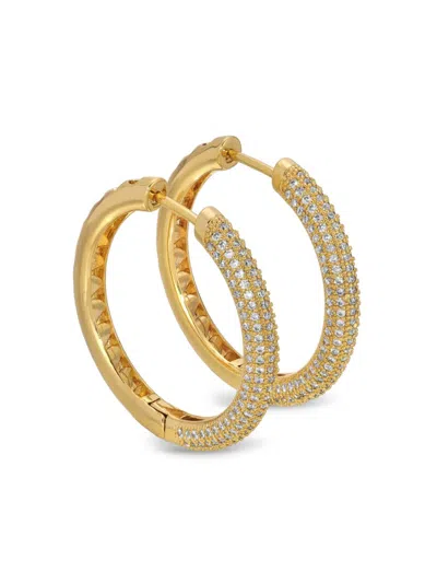 Eye Candy La Women's Luxe Helen Goldtone & Cubic Zirconia Earrings In Brass