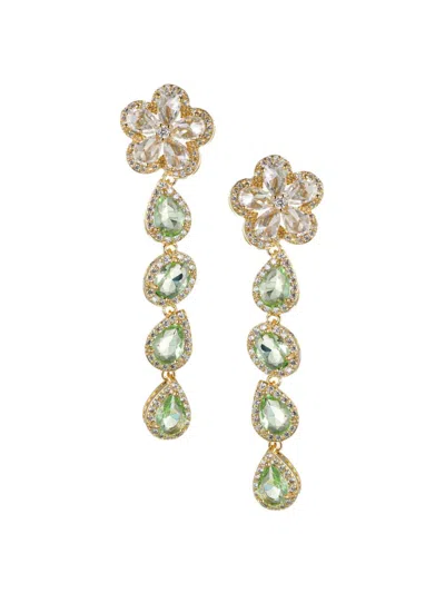 Eye Candy La Women's Luxe Leila 18k Goldplated & Cubic Zirconia Drop Earrings In Metal