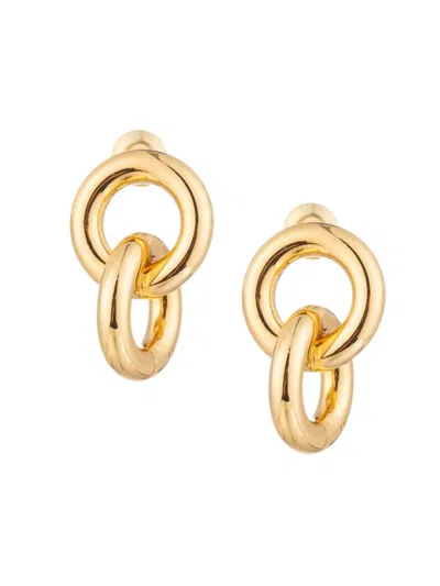 Eye Candy La Women's Luxe Lina 24k Goldplated Link Hoop Earrings In Brass