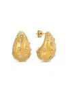 Eye Candy La Women's Luxe Lolo 14k Goldplated, Cubic Zirconia & Simulated Pearl Bean Earrings In Brass