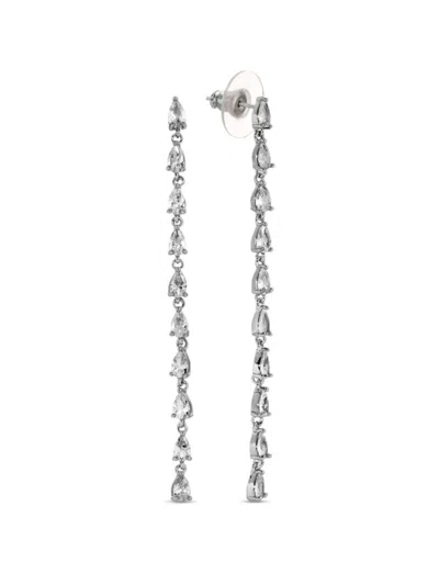 Eye Candy La Women's Luxe Lou Linear Cubic Zirconia Drop Earrings In Brass