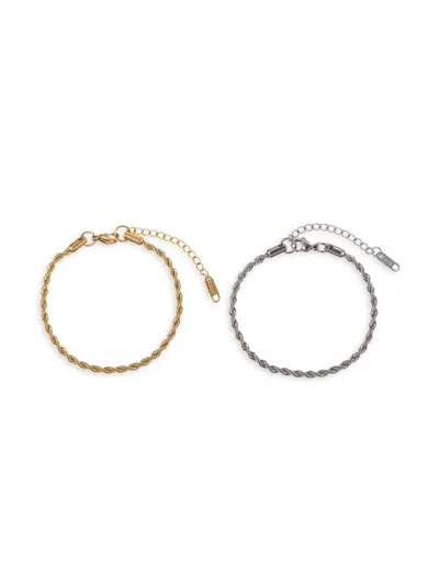 Eye Candy La Women's Luxe Lucia Set Of 2 Chain Bracelets In Neutral