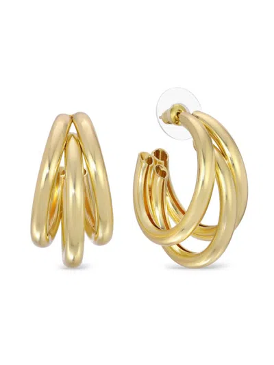 Eye Candy La Women's Luxe Lydia Goldtone Half Hoop Earrings In Brass