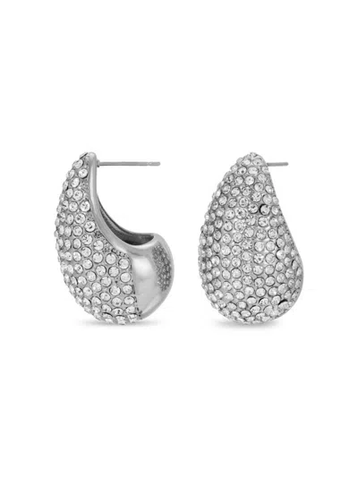 Eye Candy La Women's Luxe Mallory Silvertone & Cubic Zirconia Drop Earrings In Brass