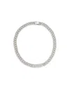 Eye Candy La Women's Luxe Mia Silvertone & Cubic Zirconia Cuban Link Necklace In Brass