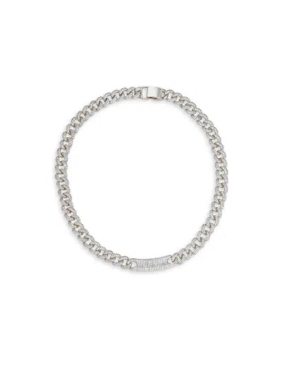 Eye Candy La Women's Luxe Mia Silvertone & Cubic Zirconia Cuban Link Necklace In Brass