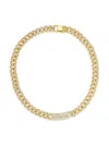 Eye Candy La Cz Chain Necklace In Brass