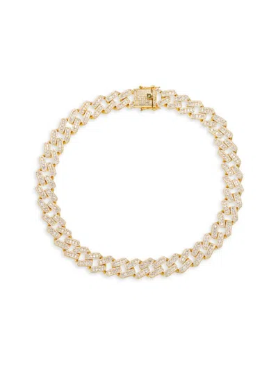 Eye Candy La Women's Luxe Mirri 18k Goldplated & Cubic Zirconia Cuban Link Collar Necklace In Brass