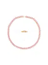 Eye Candy La Cz Collar Necklace In Pink