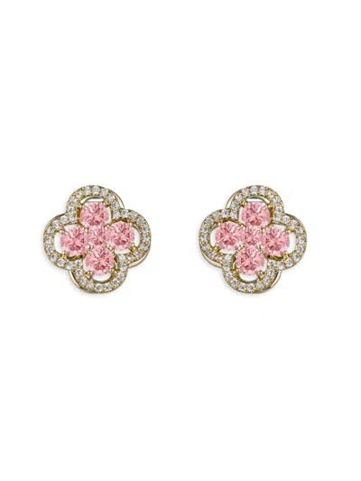 Eye Candy La Women's Luxe Neoma 18k Goldplated & Cubic Zirconia Stud Earrings In Brass