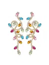 Eye Candy La Women's Luxe Nova Lights 14k Goldplated & Cubic Zirconia Drop Earrings In Brass