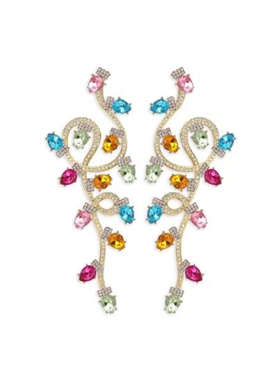 Eye Candy La Women's Luxe Nova Lights 14k Goldplated & Cubic Zirconia Drop Earrings In Brass