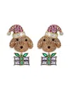 Eye Candy La Women's Luxe Poodle Goldtone Brass & Cubic Zirconia Earrings In Gold