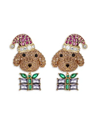 Eye Candy La Women's Luxe Poodle Goldtone Brass & Cubic Zirconia Earrings