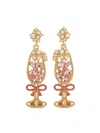 Eye Candy La Women's Luxe Pop 14k Goldplated, Cubic Zirconia & Glass Pearl Drop Earrings In Brass