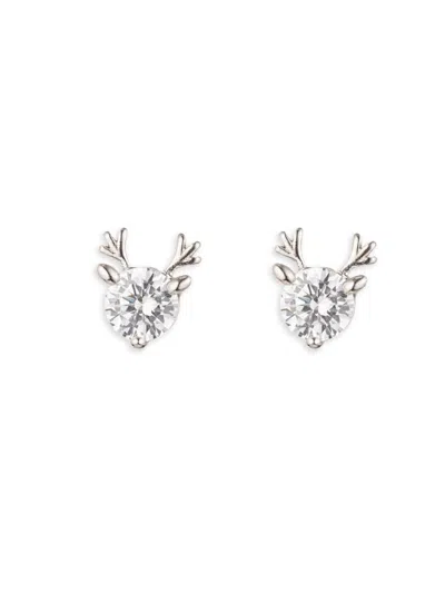 Eye Candy La Women's Luxe Reindeer Silvertone & Cubic Zirconia Stud Earrings In Metallic