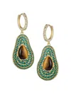 Eye Candy La Women's Luxe Sara 18k Goldplated & Cubic Zirconia Avocado Drop Earrings In Brass