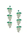 Eye Candy La Women's Luxe Silvertone & Cubic Zirconia Green Grape Dangle Earrings In Green