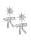 Eye Candy La Women's Luxe Silvertone & Cubic Zirconia Snowflake Drop Earrings In Metallic