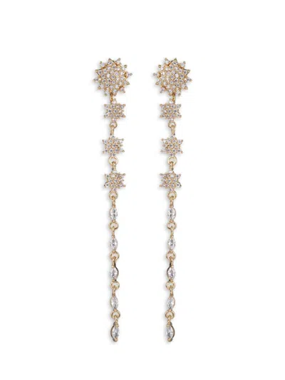 Eye Candy La Women's Luxe Solan Goldtone & Cubic Zirconia Dangle Earrings In Yellow Gold