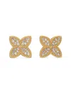 Eye Candy La Women's Luxe Sophia Goldtone & Cubic Zirconia Flower Stud Earrings In Clear